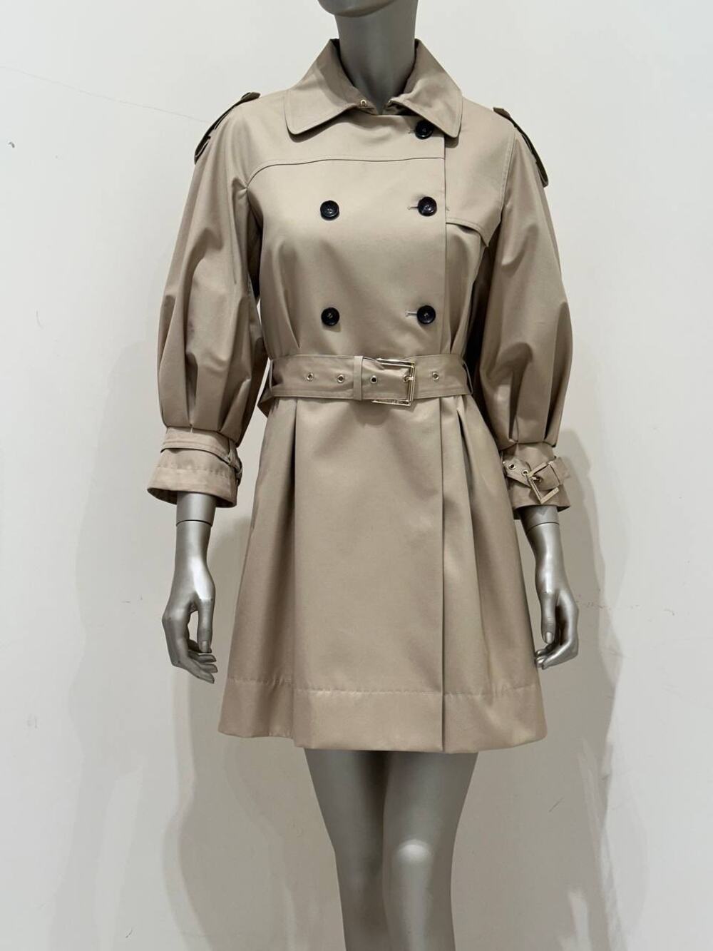 Cavalli Elegant Beige Double-Breasted Trench Coat Sz.40